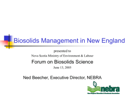 Saving Soil: Biosolids Recycling in New England