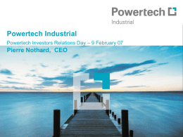 Powertech Industrial Powertech Investors Relations Day – 9