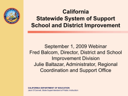 State Support for School and District Improvement: A