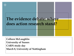 The evidence debate: where does action research stand?