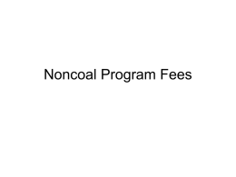 Noncoal Program Fee Proposal