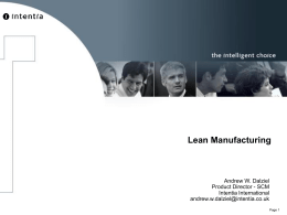 Lean Manufacturing - Lawson User Association