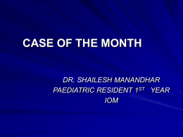 CASE OF THE MONTH - Institute of Medicine, Nepal