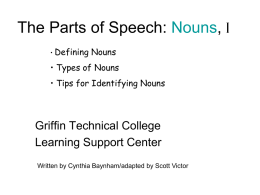 The Parts of Speech: Nouns - Rocklin Unified School District
