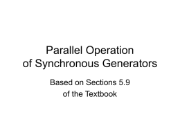 Parallel Operation of Synchronous Generators