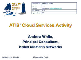 ATIS’ Cloud Services Activity - GSC-16
