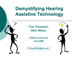 Hearing Assistive Technology for People with Hearing Loss