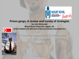 Prison gangs - Canadian Criminal Justice Association