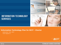 IT Plan for BCIT As Is State
