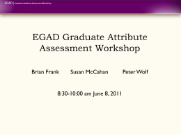 Objectives of the Workshop - EGAD Project | Engineering