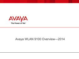 Avaya WLAN 9100 Overview—2014