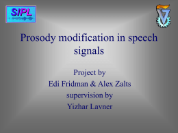 Prosody modification in speech signals