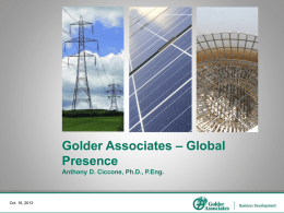 Power Sector &ndash; Market Outlook, Golder&rsquo;s Role and Future