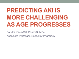 Predicting aKI Is more challenging as Age Progresses