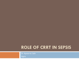 Role of CRRT in Sepsis