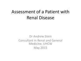 Assessment of a Patient with Renal Disease
