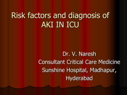 Risk factors and diagnosis of AKI