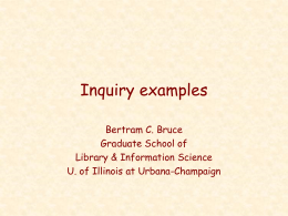 Inquiry examples - University of Illinois at Urbana