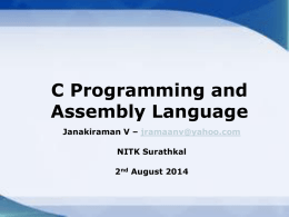 Assembly Language - National Institute of Technology