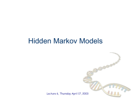 Hidden Markov Models - Stanford University