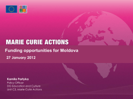 Marie Curie Actions - Funding opportunities for Moldova