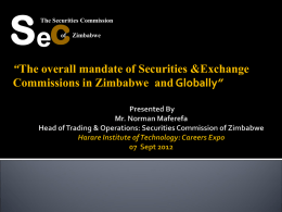 Corporate Finance Department - Securities and Exchange