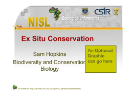 Ex Situ Conservation - University of the Western Cape