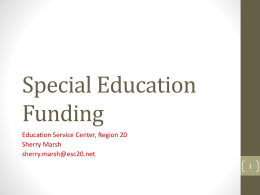Special Education Funding - ESC-20