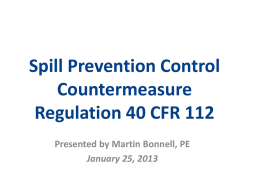 Spill Prevention Control Countermeasure Regulation 40 CFR 112