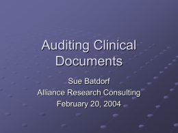 Auditing Clinical Documents