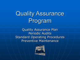 Quality Assurance Program