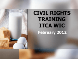 CIVIL RIGHTS TRAINING FOR CHICAGO WIC