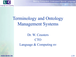 Terminology and Ontology Management Systems