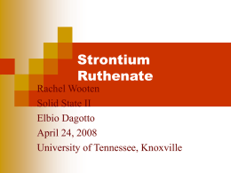 "Strontium Ruthenate" (Presentation).