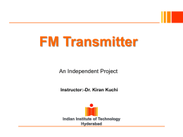FM Transmitter - IIT Hyderabad | Home