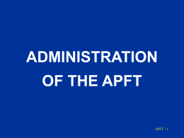 Administer APFT