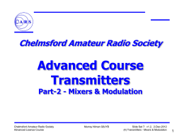 Transmitters-2 - Mixers & Modulation
