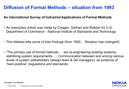 Diffusion of Formal Methods – situation from 1993