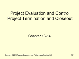 Project Evaluation and Control