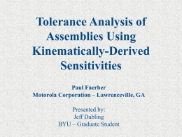 Tolerance Analysis of Assemblies Using Kinematically