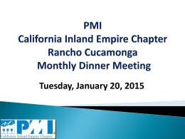 PRESENTATION NAME - PMI California Inland Empire Chapter