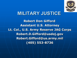 MILITARY JUSTICE - Oklahoma Criminal Defense Lawyers