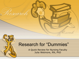 Research for “Dummies” - Welcome to Wake Technical
