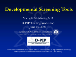 AAP Screening-Developmental Screening Tools (D