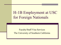 H-1B Processing for Administrators at USC