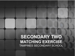 SECONDARY TWO MATCHING EXERCISE