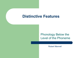 Distinctive Features - Macquarie University