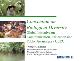 Convention on Biological Diversity Article 13 Education