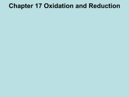 Chapter 17 Oxidation and Reduction