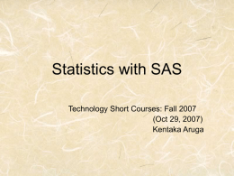 Statistics with SAS - University of Rhode Island